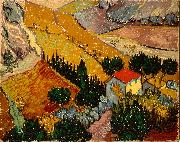 Vincent Van Gogh Landscape with House and Ploughman oil painting on canvas